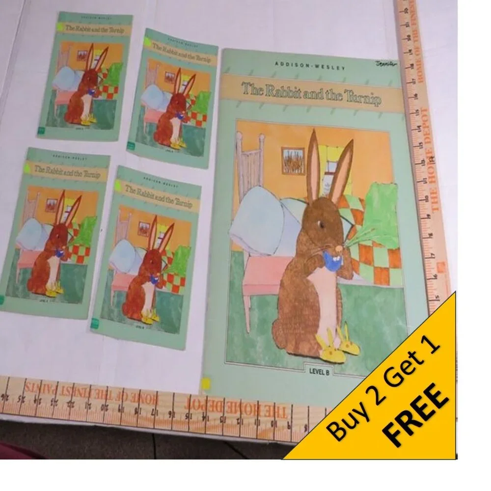 The Rabbit and the Turnip (almost 2 feet tall) with (4) student story books
